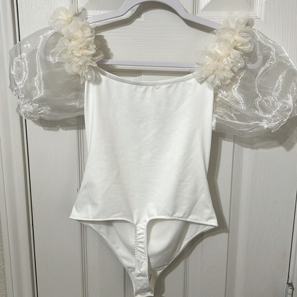 Free People Intimately, Pretty Petals Bodysuit in Ivory, Small, NWOT - Picture 6 of 11
